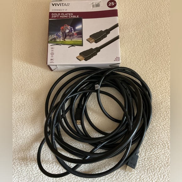 VIVITAR 25ft HDMI Cable Cord NEW! NIB! Extra LONG 25’ gold plated HDMI Cable - Picture 4 of 5